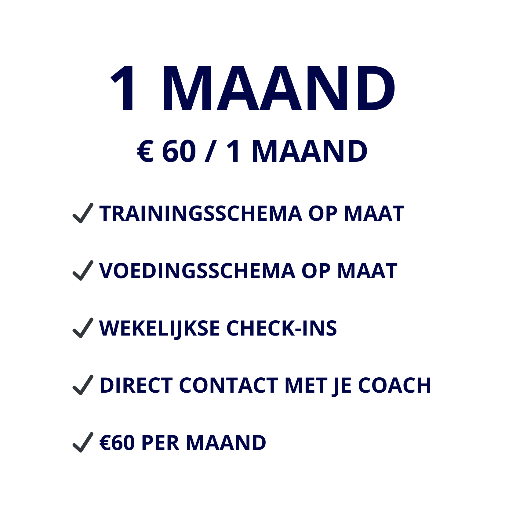 1 MAAND ONLINE COACHING